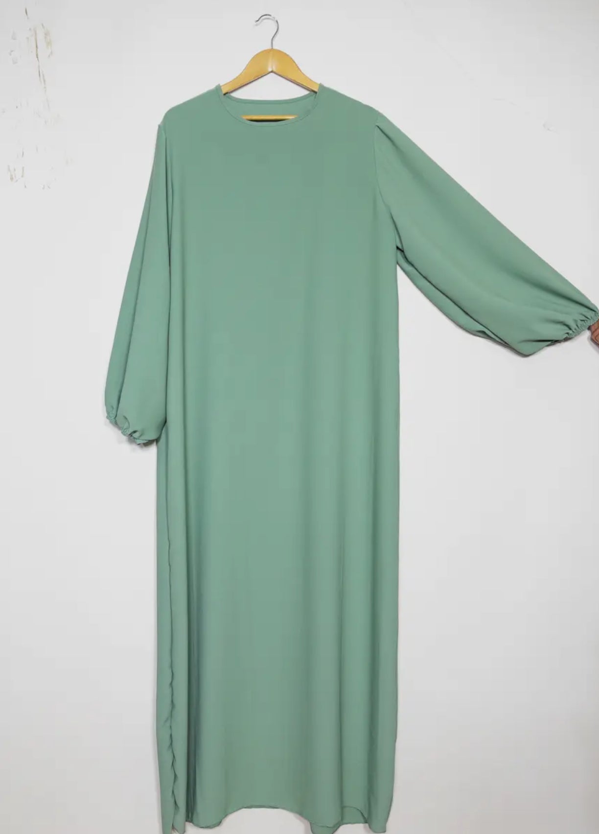 Ballon sleeve abaya- Celadon