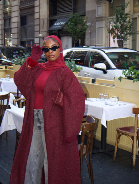Abaya Coat- Burgundy