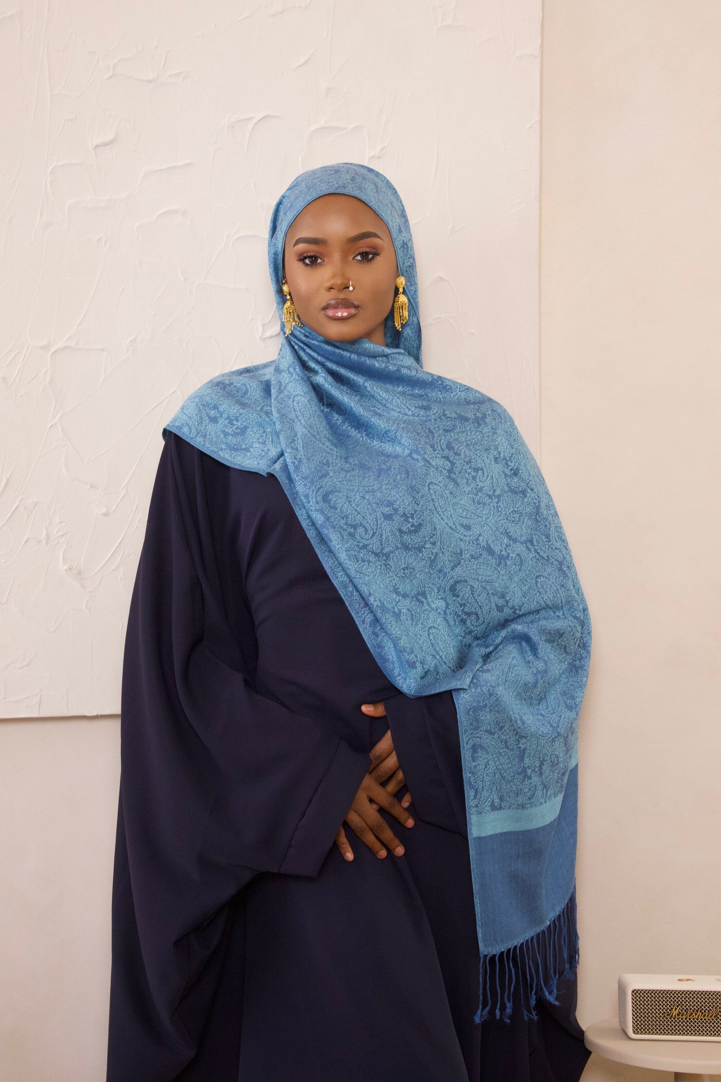 Jacquard Pashmina- Sky
