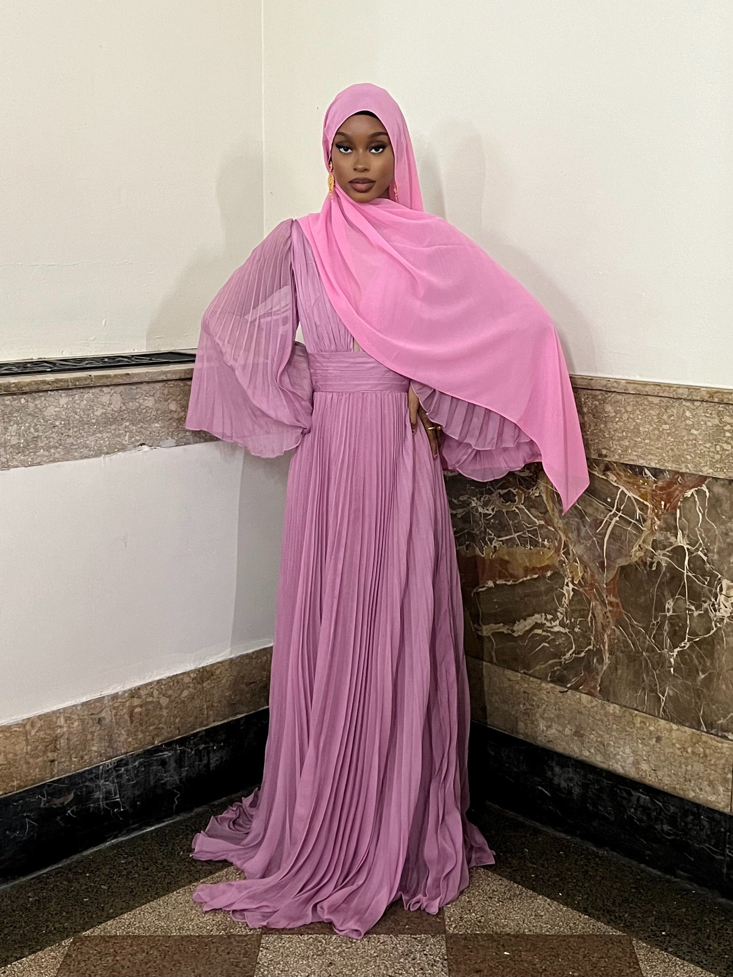 Layla Maxi Chiffon Dress- Pink