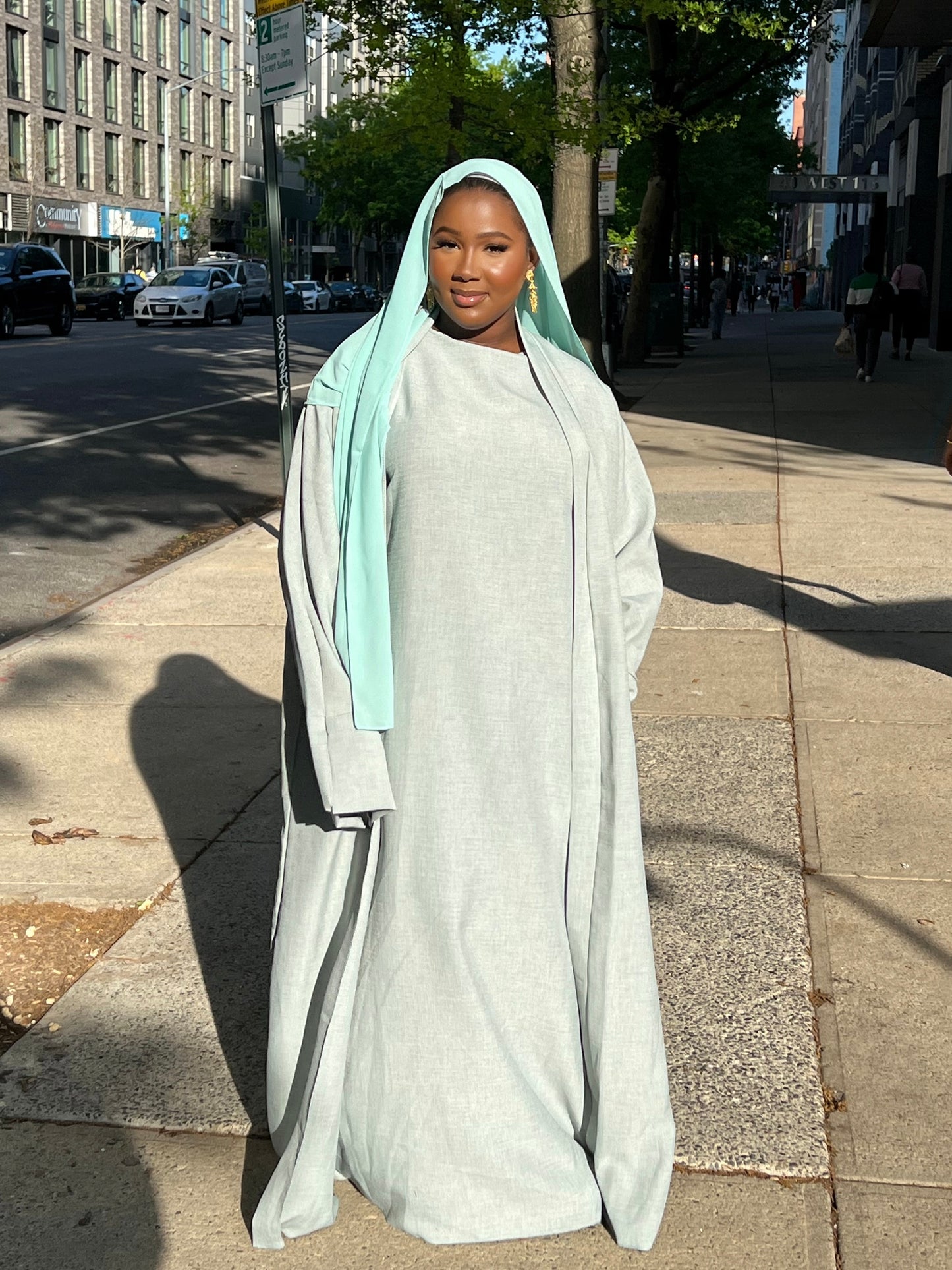 Open Abaya- Mint