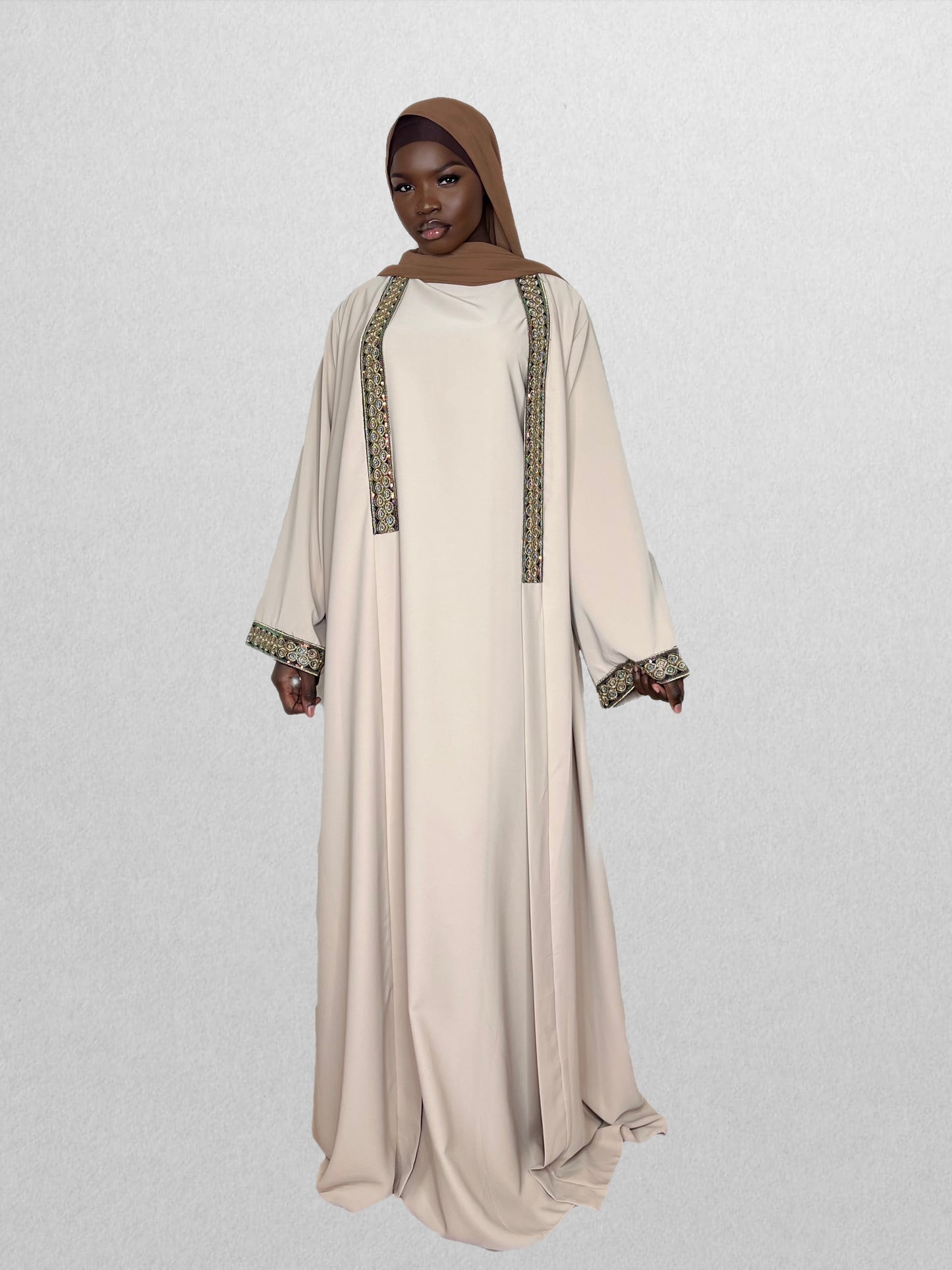Open Abaya- Creme