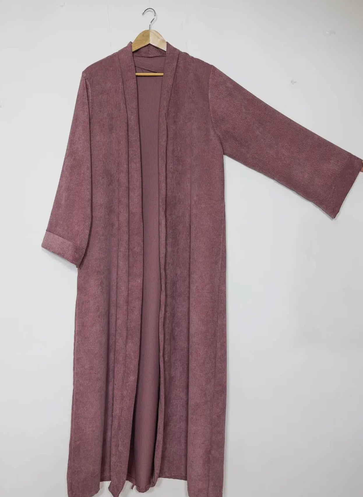 Ribbed Open Abaya