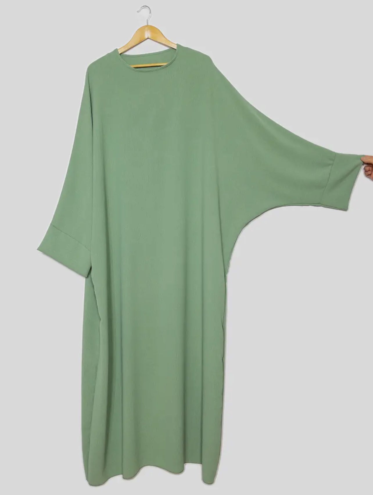 Batwing Abaya- water green