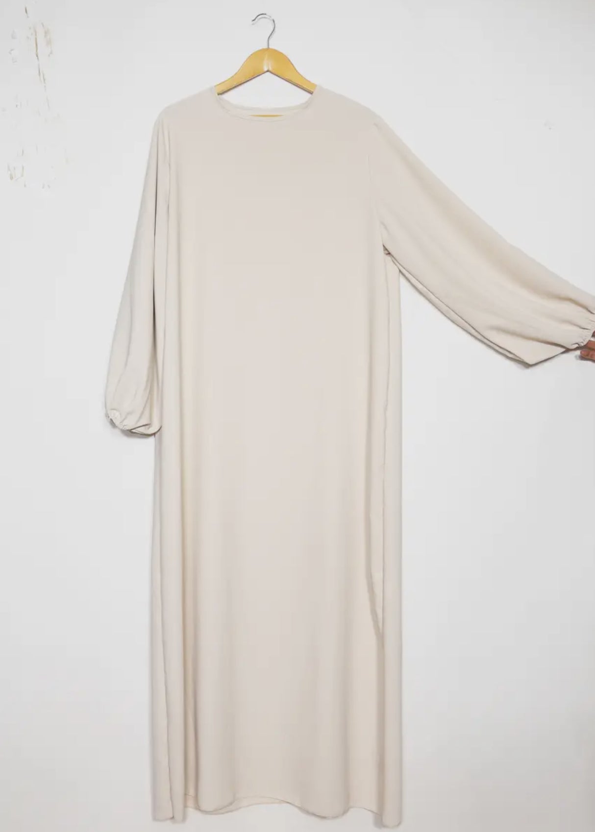 Ballon sleeve abaya- Creme