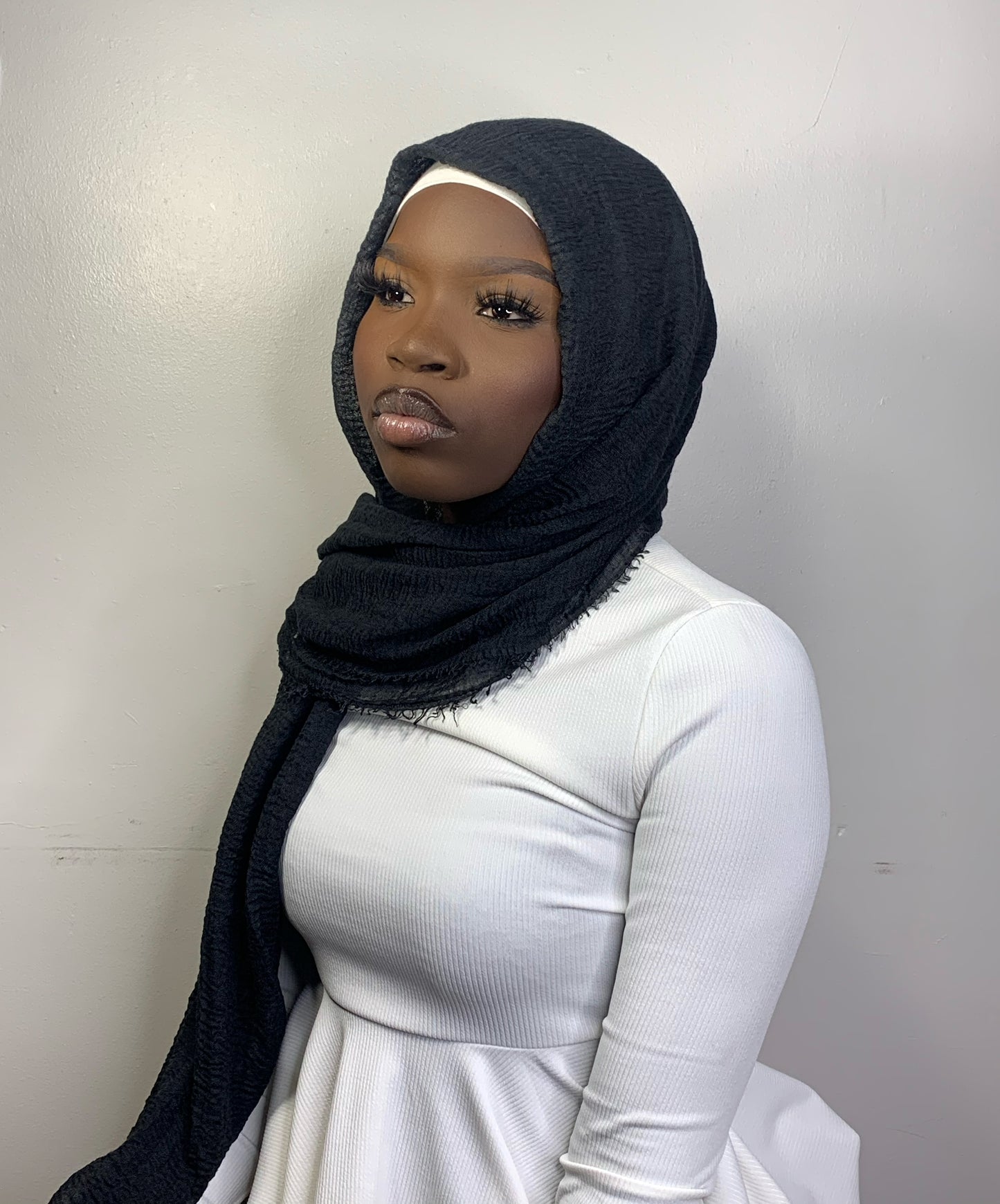 Crinkle Hijab- Black