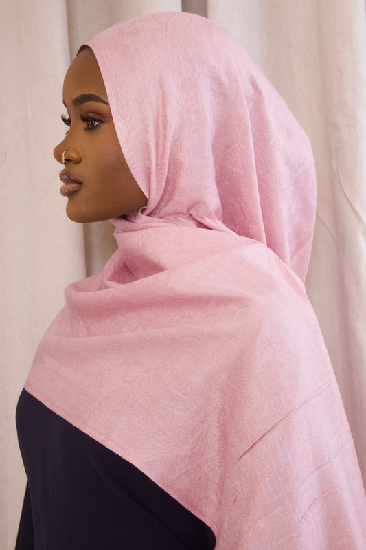 Jacquard Pashmina- Pastel pink