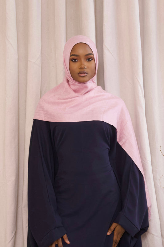 Jacquard Pashmina- Pastel pink