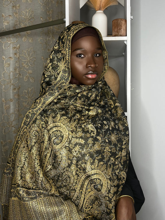 Pashmina- Black/Gold