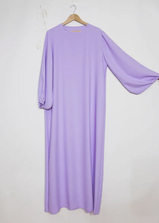 Ballon sleeve abaya- lavender