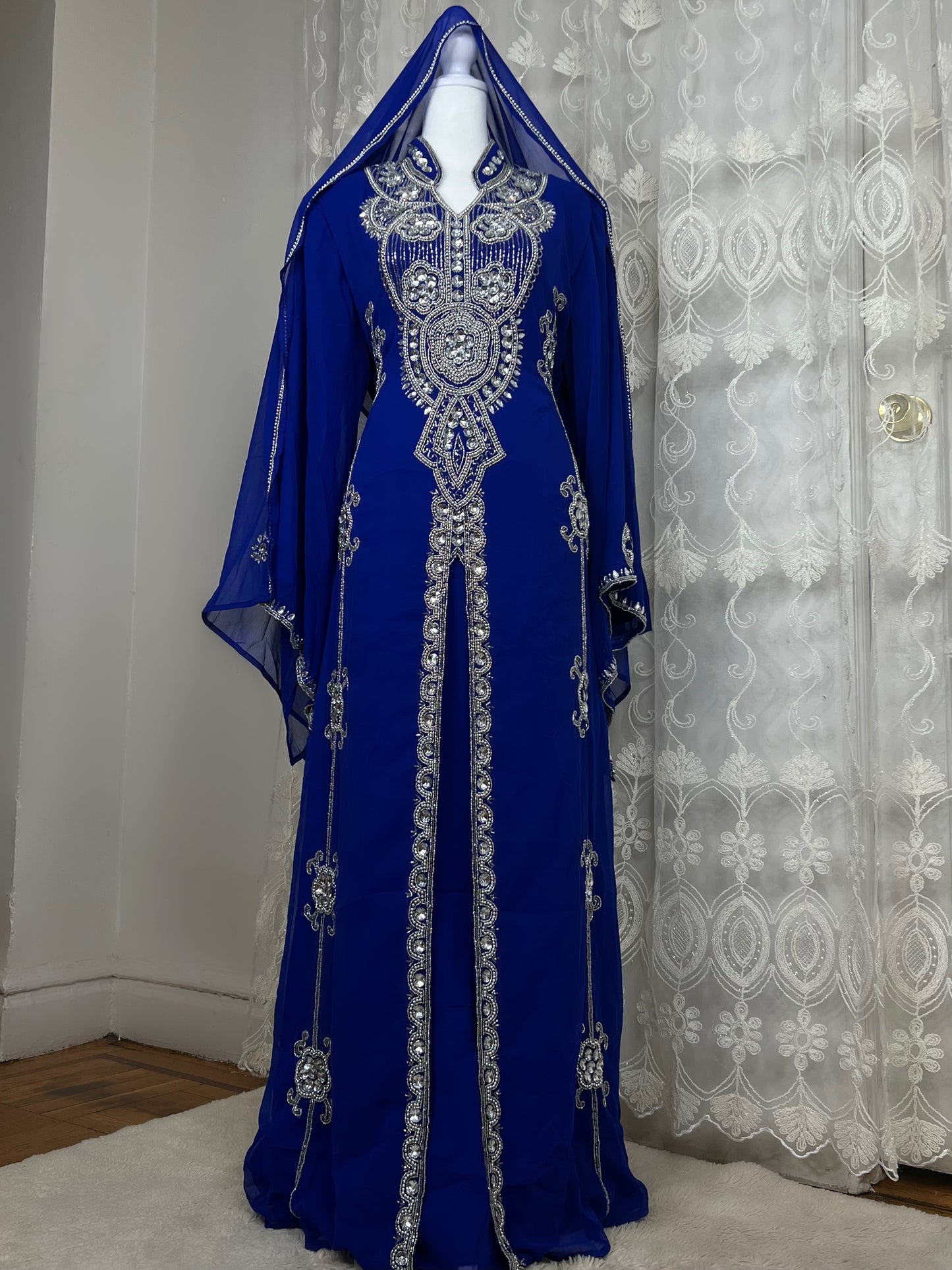 Embroidered Kaftan- Royal blue