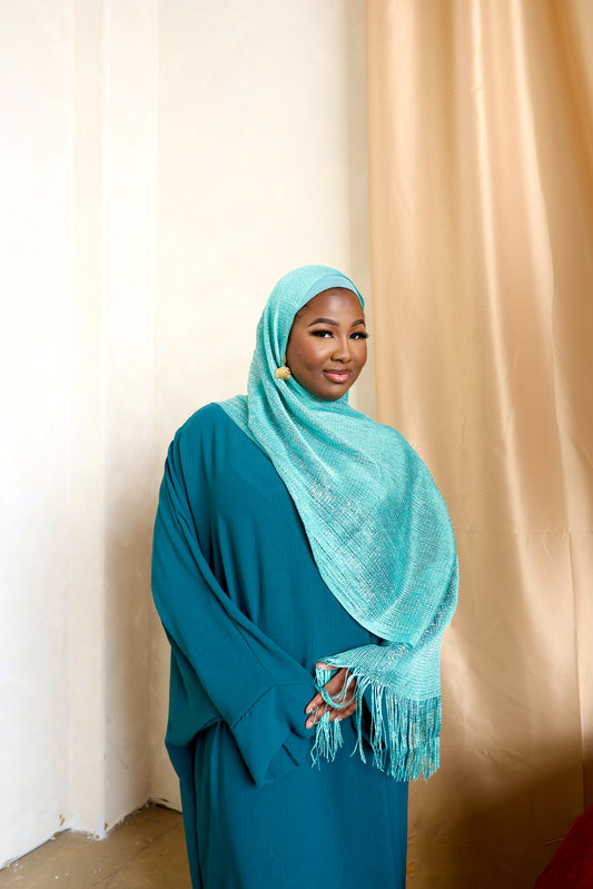 Shimmer hijab- Teal