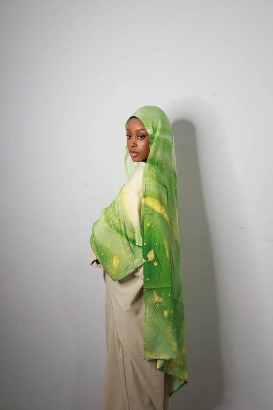 Printed Modal- Lime Bloom