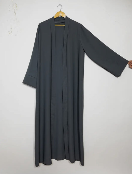 Open Abaya- Dark grey