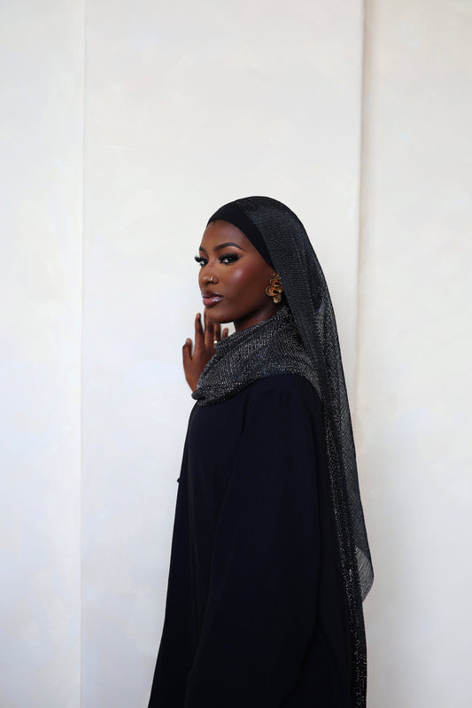 Shimmer Hijab- Black