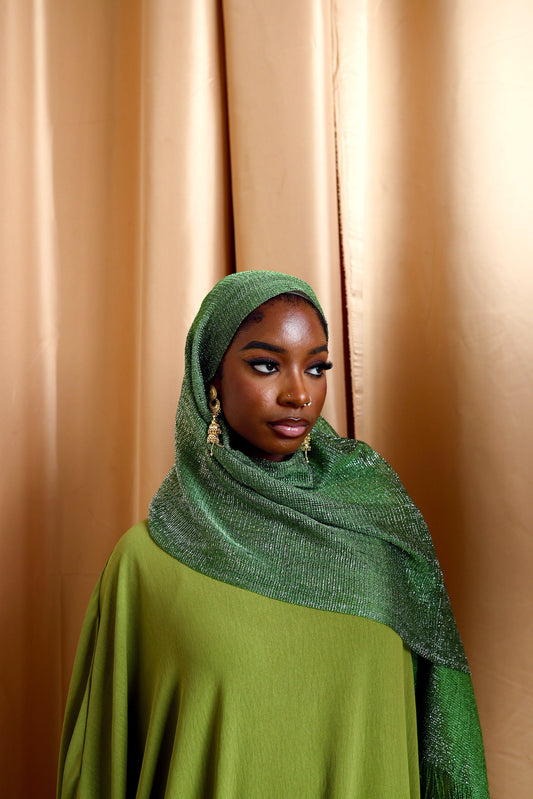 Shimmer hijab- Olive