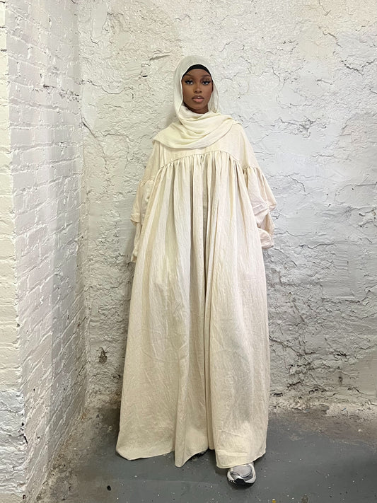 Malika Abaya- Cream