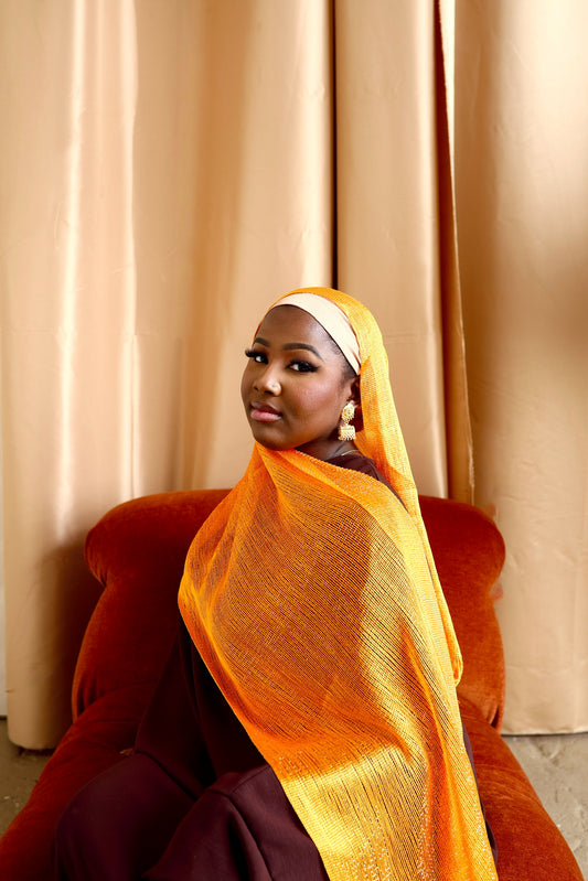 Shimmer hijab- Orange