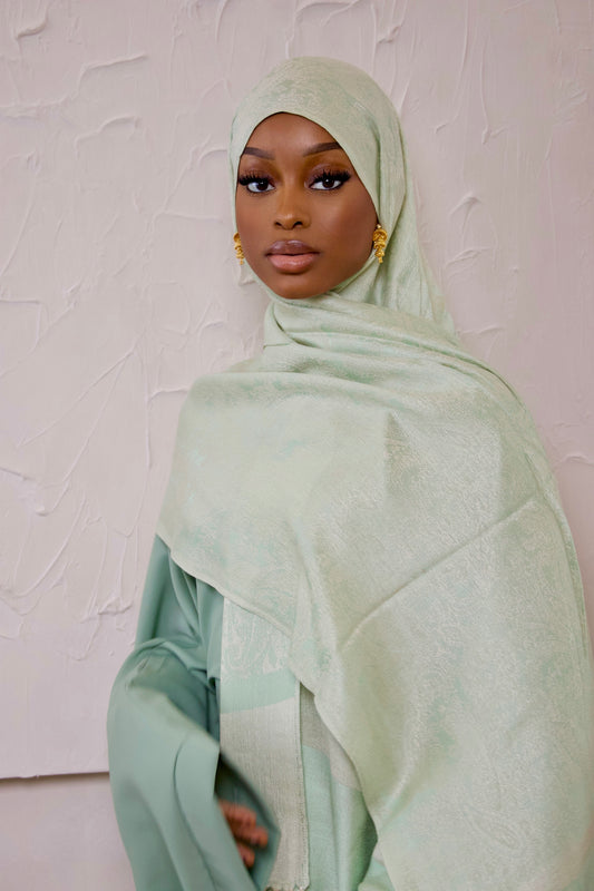Jacquard Pashmina- Sage