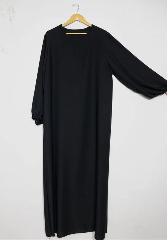 Ballon sleeve abaya- Black