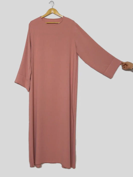 Straight cut abaya- Pink