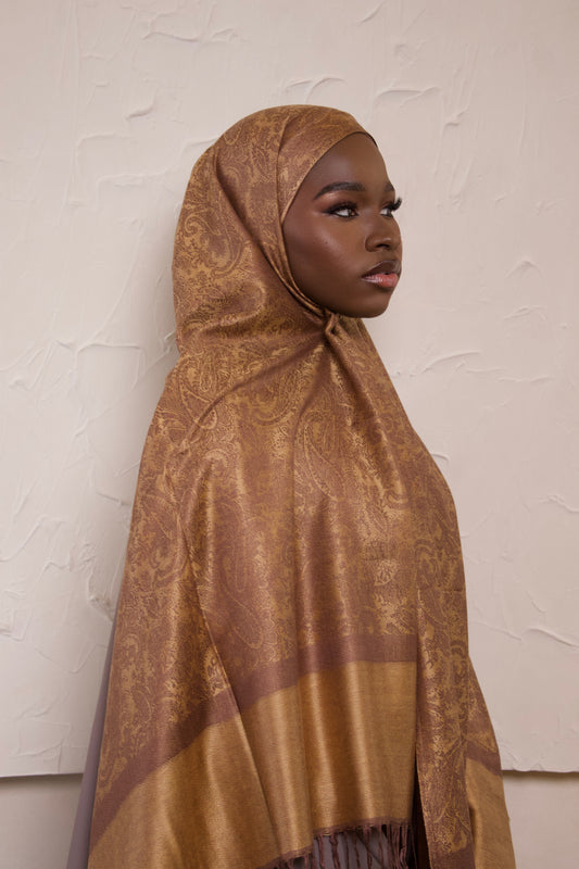 Jacquard Pashmina- Bronze Glow