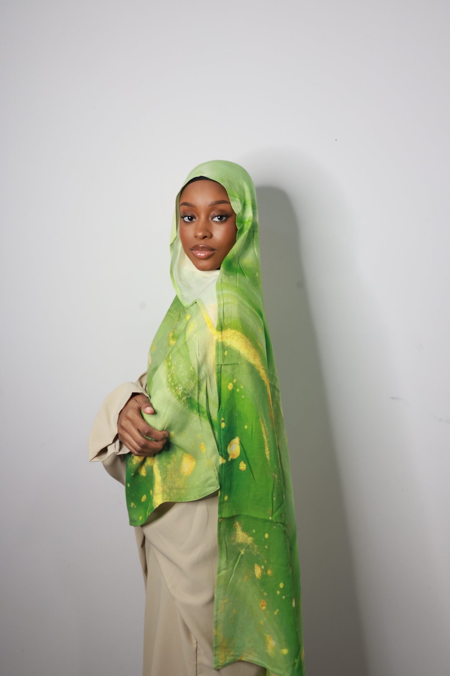 Printed Modal- Lime Bloom