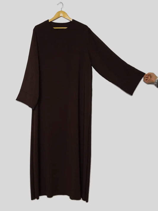 Straight cut abaya- Brown