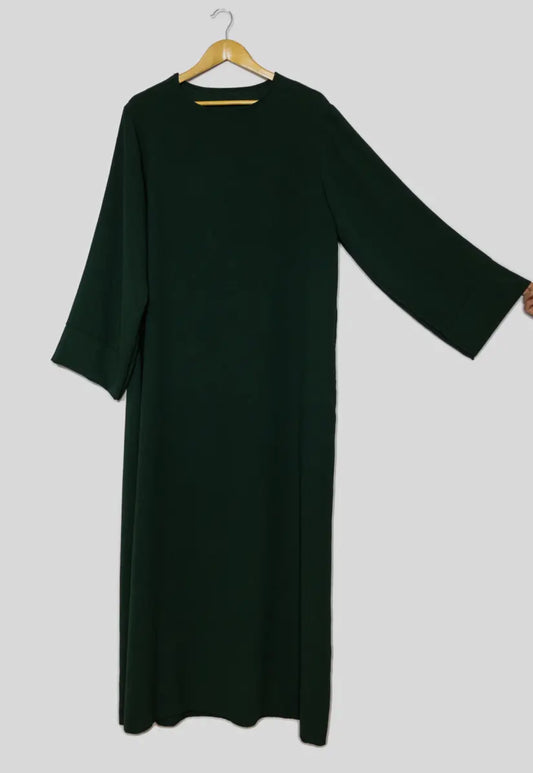 Straight cut abaya- hunter green