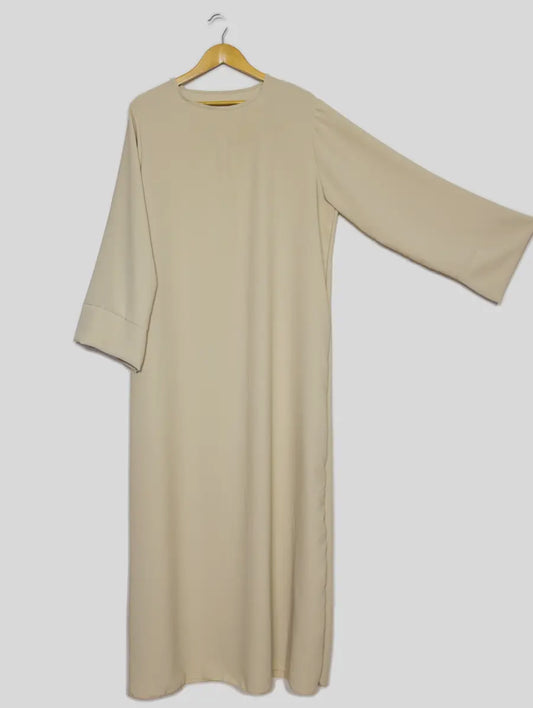 Straight cut abaya- Cream