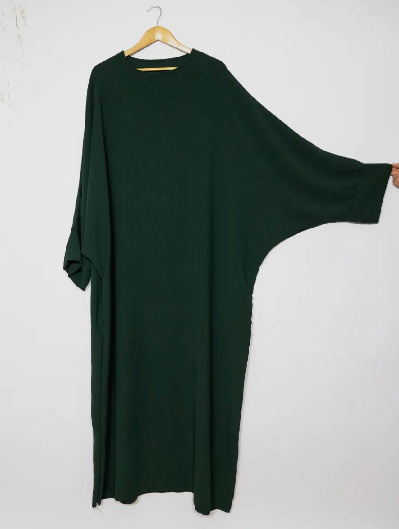 Batwing abaya- Hunter green