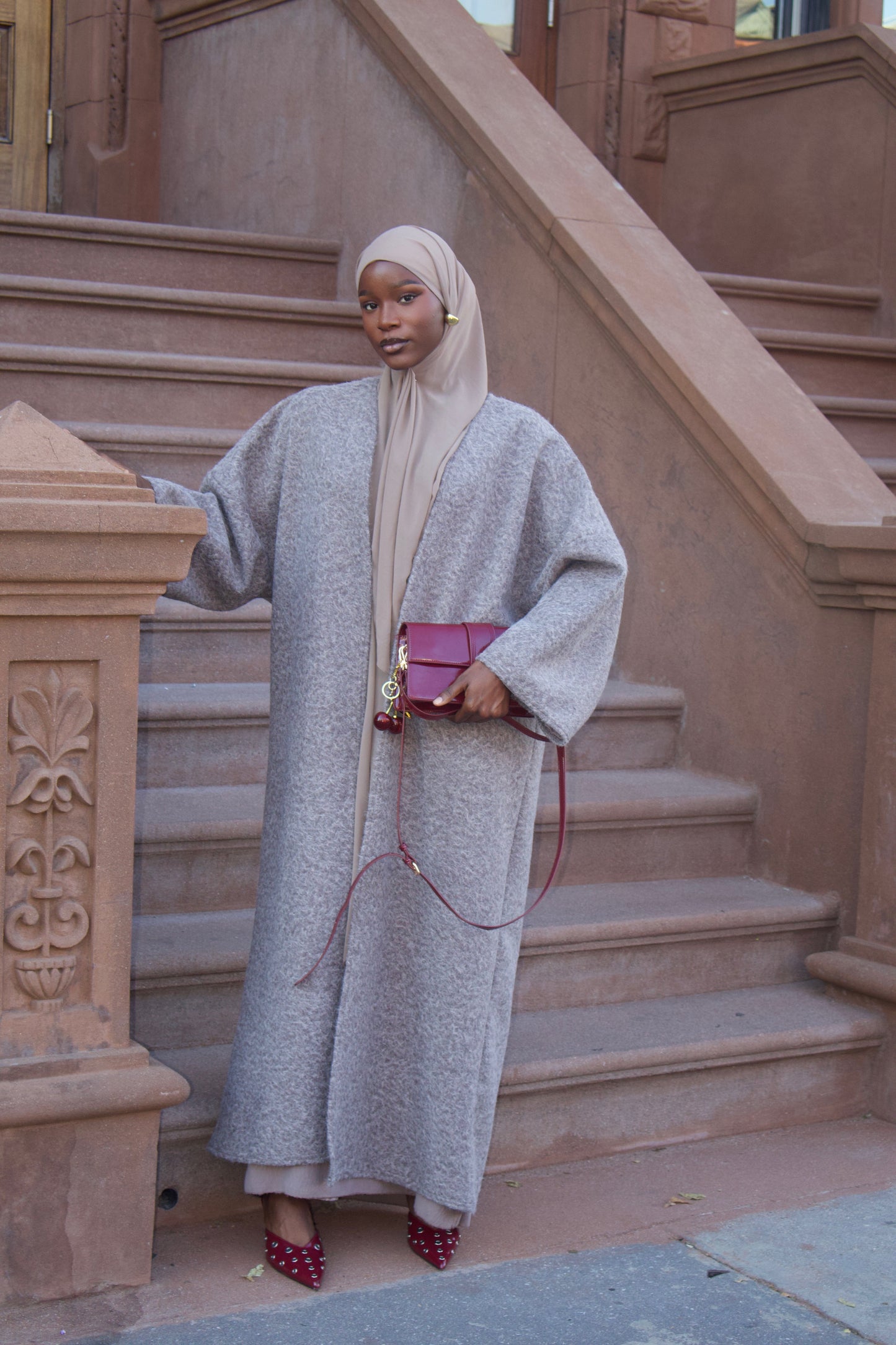 Abaya Coat: Taupe