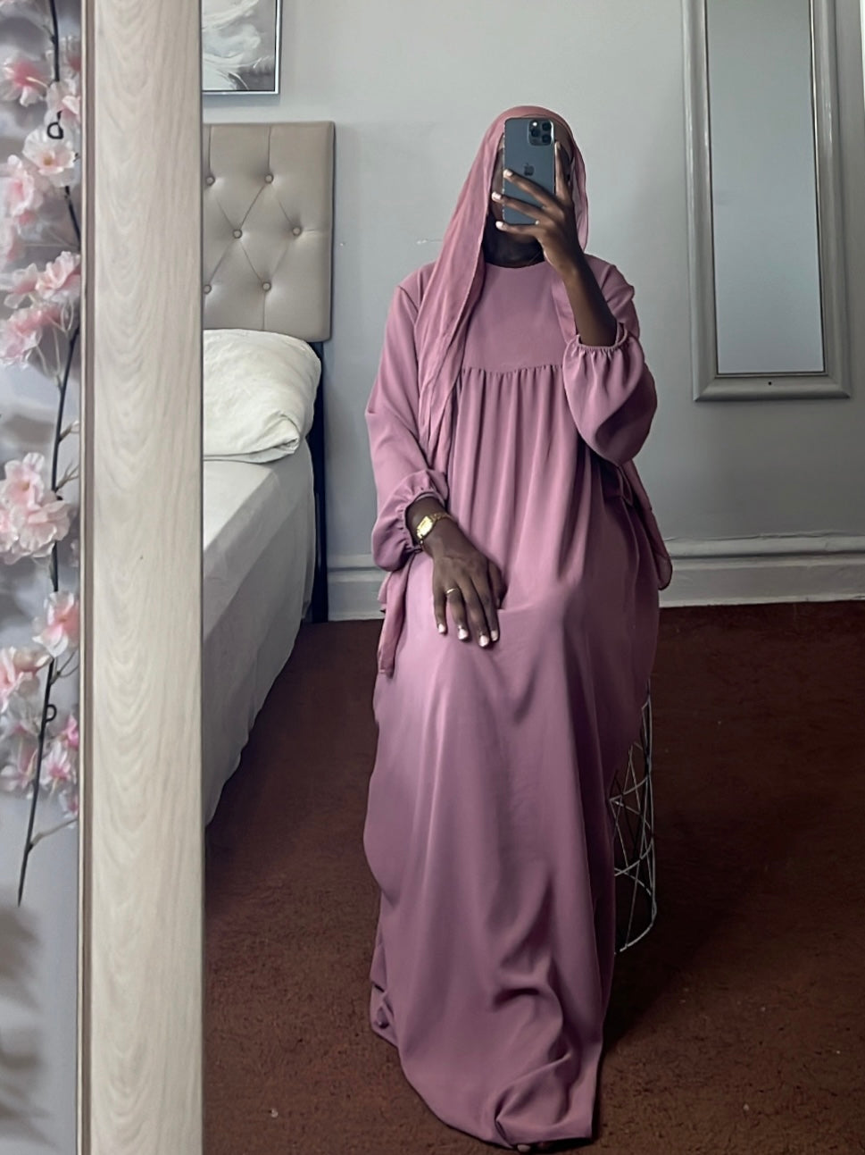 Basic Abaya- Dust pink