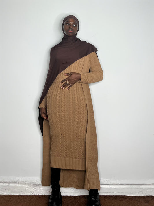 Knitted Set- Camel