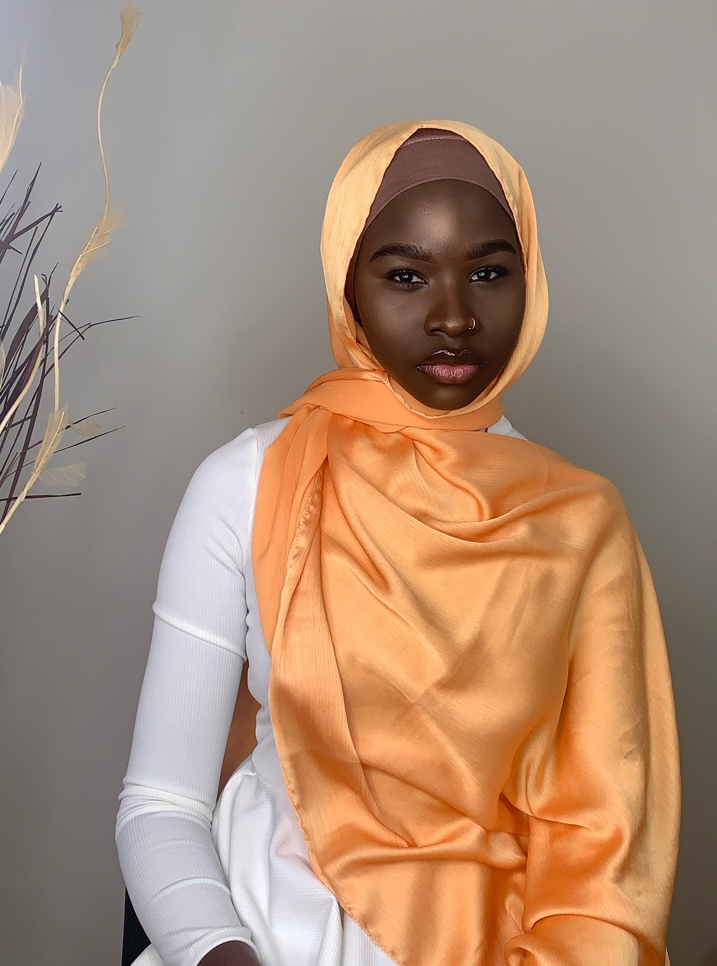 Satin Hijab- Orange