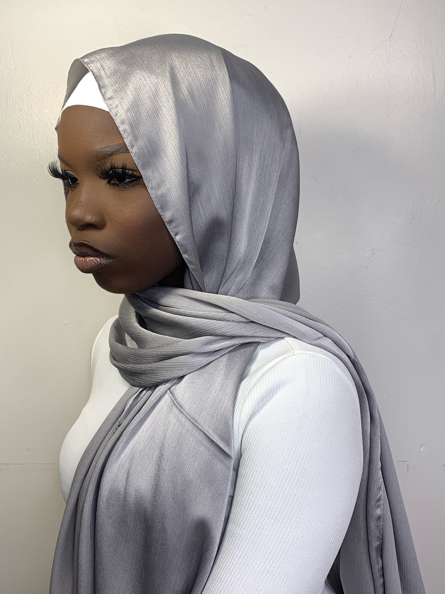 Satin Hijab- light grey