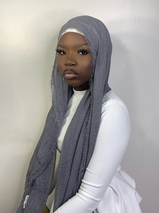 Crinkle Hijab- Grey
