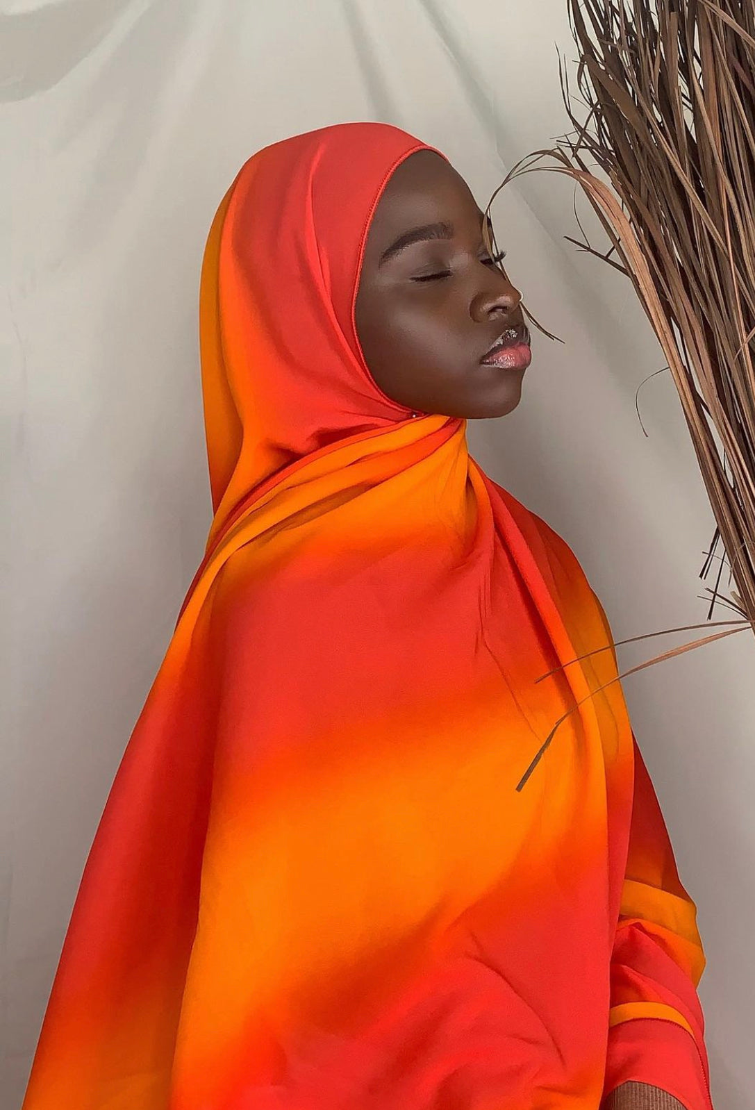 Maxi Hijab- (Orange/red)